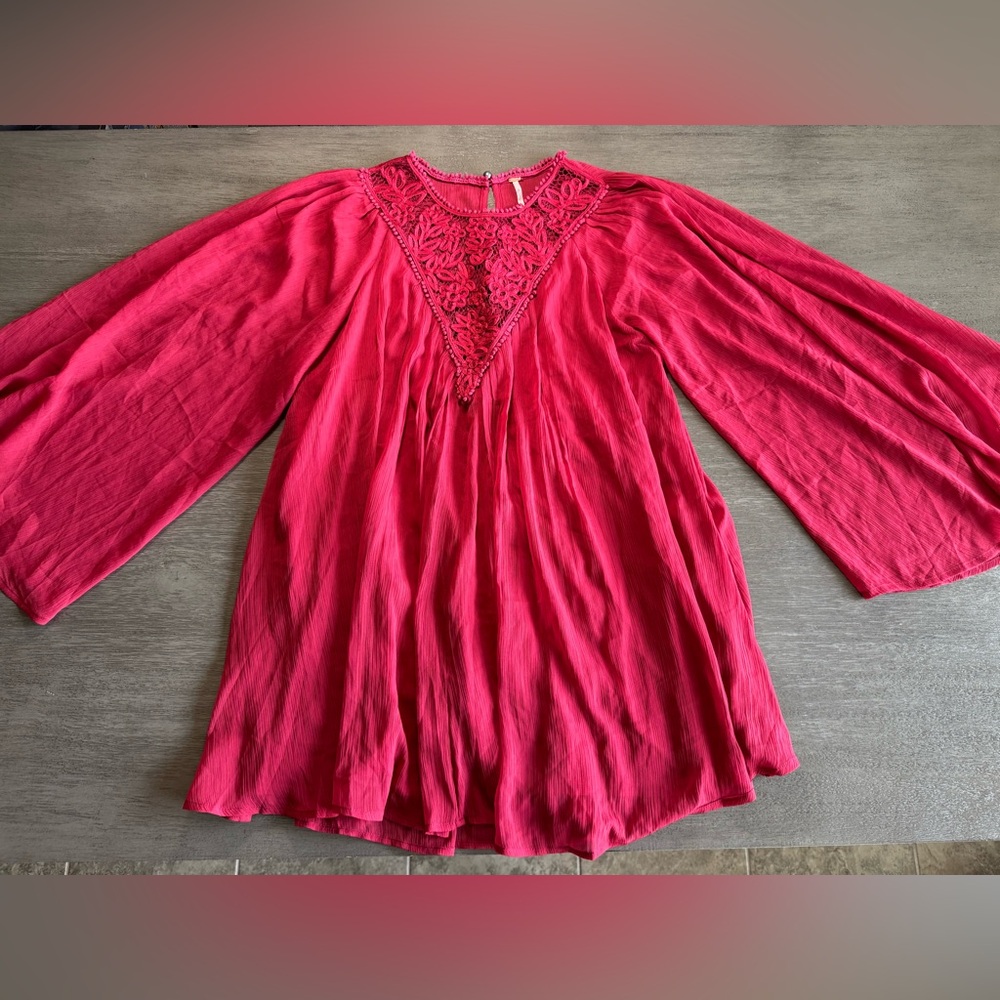 Free People Maroon Sunshine Of Love Mini Dress M - Picture 5 of 16